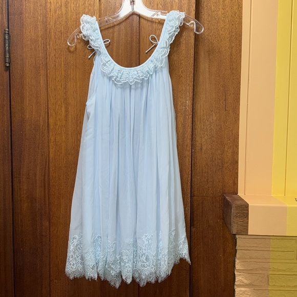 DOEN Cecilia Dress in Alice Blue with Lace Trim - Picture 7 of 7
